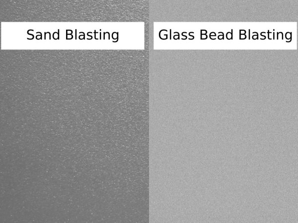 Bead blasting and sandblasting surface